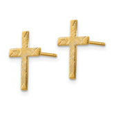 Sophia Jewelers 14K Gold Polished Cross Earrings for Women